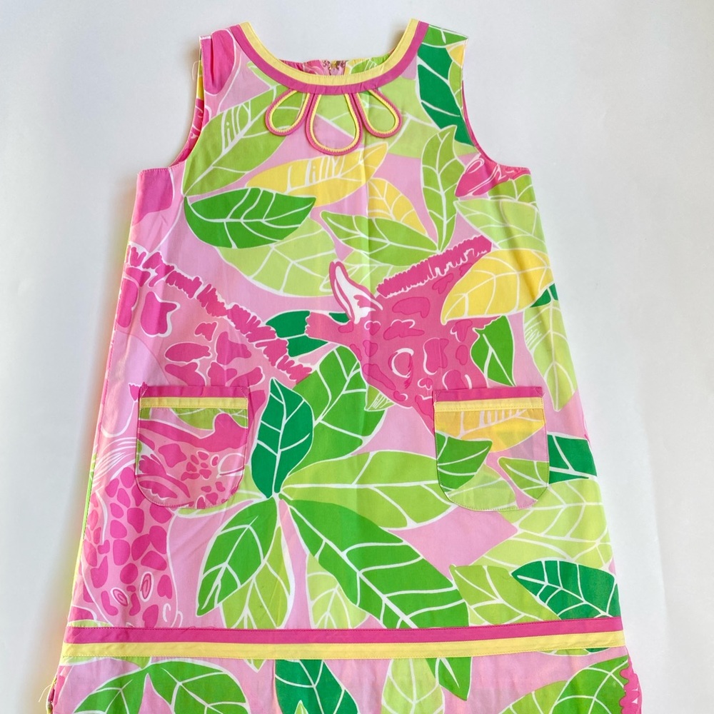 Lilly Pulitzer Pink and green Giraffe Dress